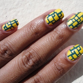 Try these easy nails using sally hansen nail art pens: 
http://chinadolltt.blogspot.com/2012/05/cyberspace-nails.html