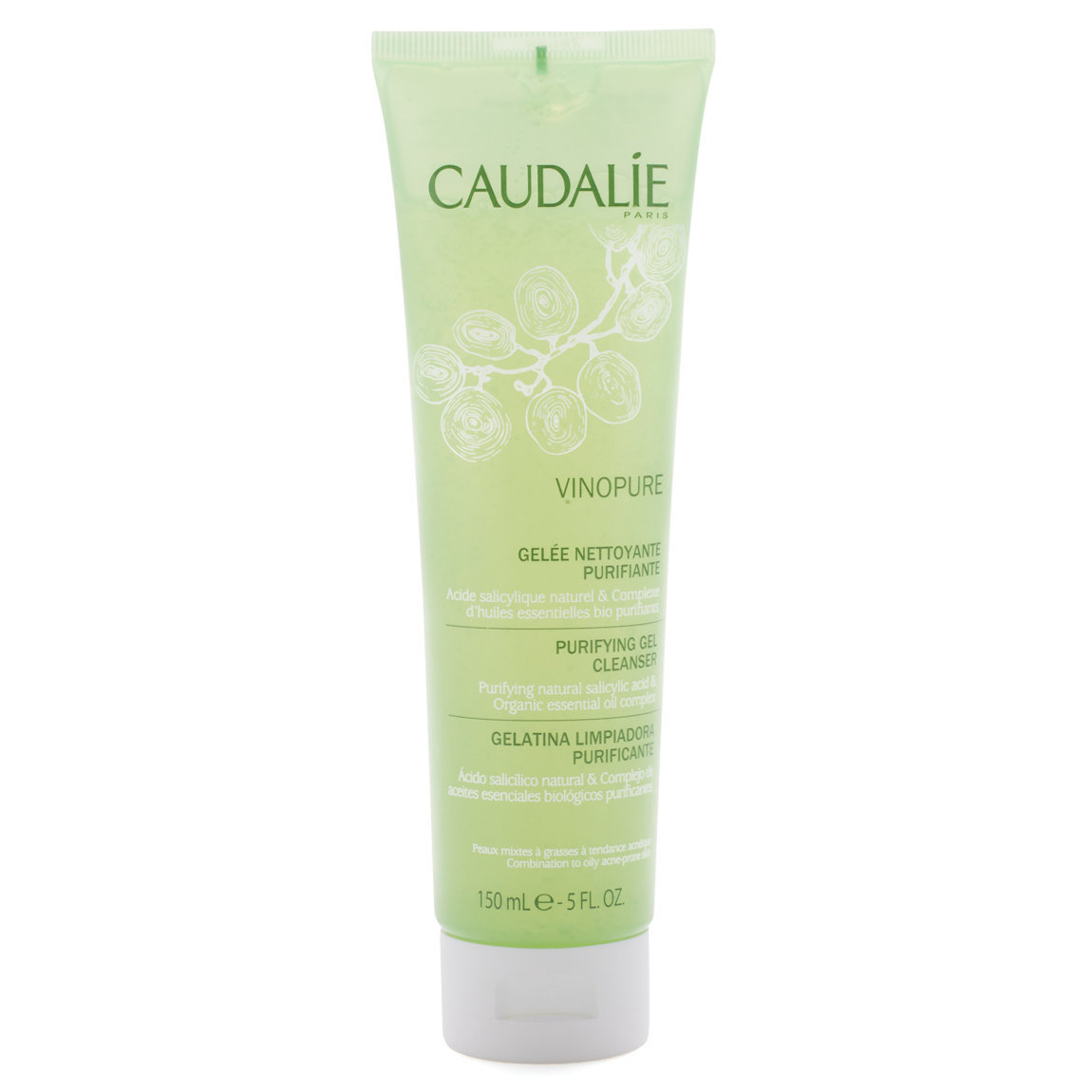 caudalie 葡萄籽净痘无暇洁面啫喱 product swatch.