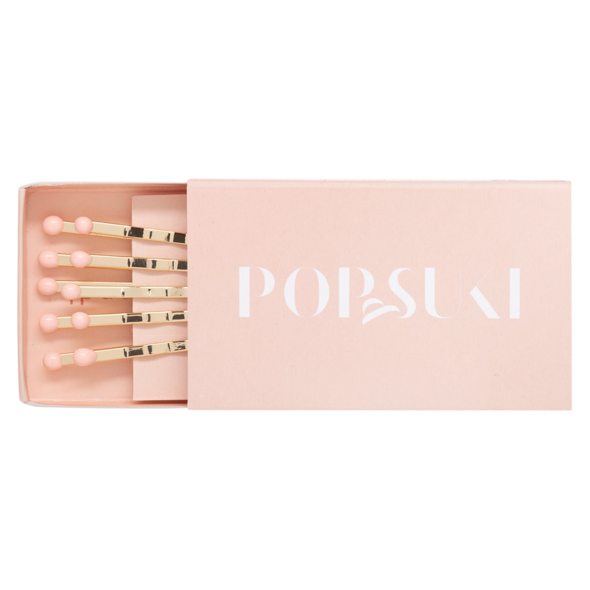 Pop & Suki Matchbox Bobby Pins Gold with Pink product smear.