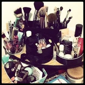 My Makeup Station. These are my current most frequently used items!