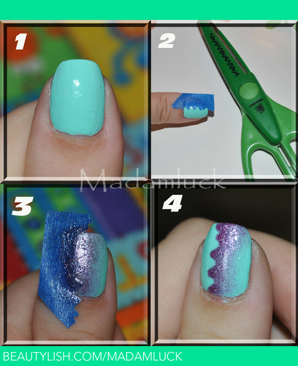 A different style of gradient nail art-photo tutorial