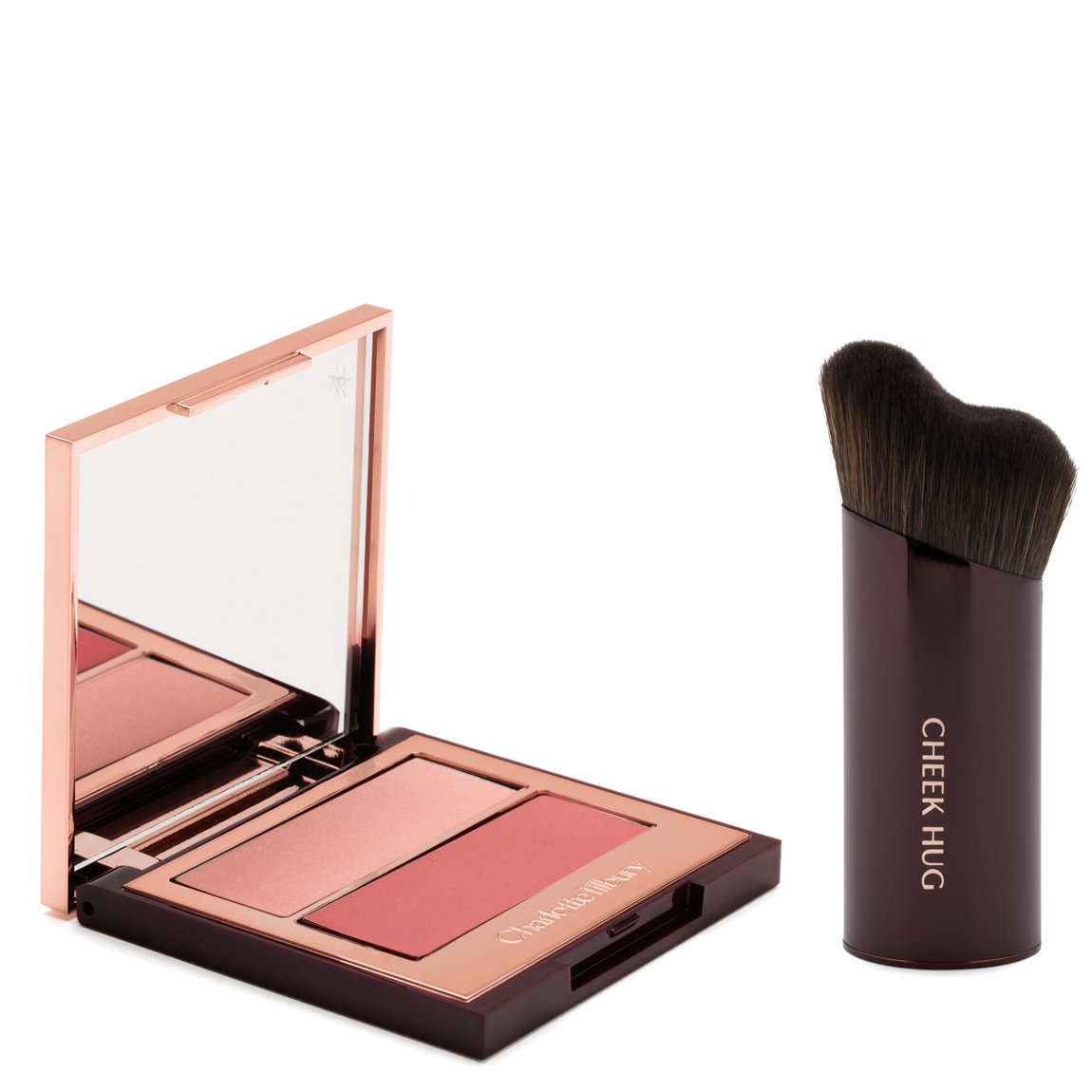 Charlotte Tilbury Pretty Youth Glow Filter & Cheek Hug Brush Seduce Blush