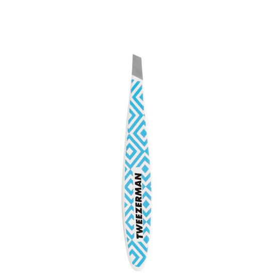 Tweezerman Mix 'N Match Runway Print Mini Slant Tweezer Blue product smear.