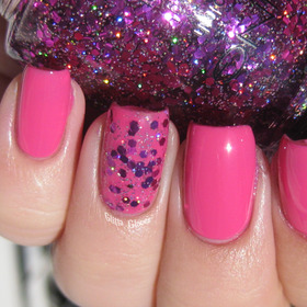 China Glaze Rich and Famous with Icing Glitteratti layered on ring finger!
