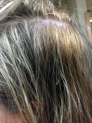 t18 roots wella orange turned hair highlights dark blonde