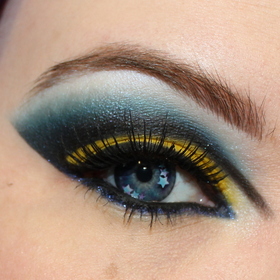 Close-up of Sailor Moon makeup. These Geo T-Star contacts look insane right? 