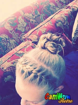 I did this for my sisters gymnastics performance. It won't fall if you braid it while wet. :)