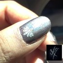 China Glaze: Galactic Gray + ArtClub Nail Art Lux Silver Decals