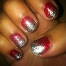 Red and Silver Nails