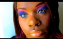 Eyeshadow Tutorial: Pink, Purple and Blue w/glitter (2 bonus lip options)