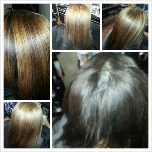 Pravana Perfection Smoothout and highlights on previously relaxed hair 