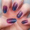 Pink and blue ombre with black stripes