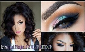 Maquillaje ROSA AZUL colorido/ Sweet look  Makeup tutorial| auroramakeup