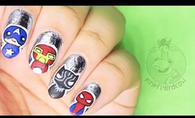 Captain America: Civil War inspired nail art ✩ PinkFlyingCow