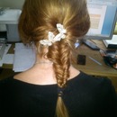 Fishtail Braid in my moms hair:)