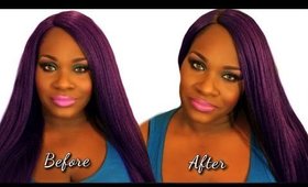 How to: Flatiron/Blowdry a Synthetic Lace Front Wig| Janet Collection: Ariel