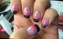Easy French Mani Nail Art Breast Cancer Awareness