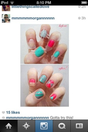 The pic is a tutorial on how to do a mani using tape. 