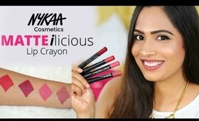 Nykaa MATTEilicious Lip Crayons + GIVEAWAY | ShrutiArjunAnand