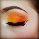Orange rave makeup