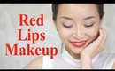 Red Lips Makeup || 3 Ways to Wear Red Lipstick[English Subs] ELLEgirl９月号は赤リップが付録だよ☆