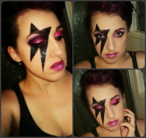 My touch of Lady GaGa's lightening bolt makeup 