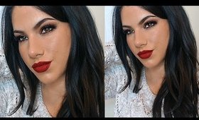 Bronze Eyes / Red Matte Lips | Holiday Makeup Tutorial