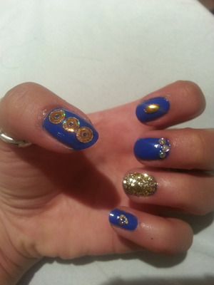 royal blue with gold accents 