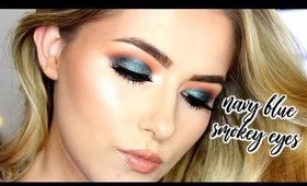 BLUE GLAM SMOKEY EYES MAKEUP TUTORIAL | shivonmakeupbiz