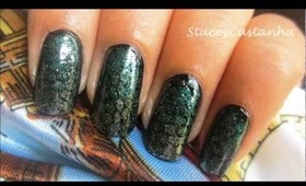 Snake Skin pattern nail design.