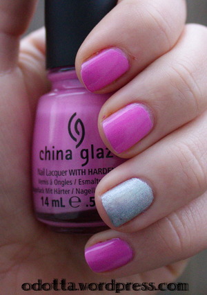 China Glaze's Dance Baby accented with Color Club's Worth the Risque for Valentine's week 2013