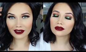 RED & GREEN CHRISTMAS MAKEUP TUTORIAL