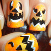 Pumpkin Face ~ Halloween Nail Art