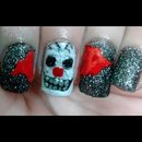 creepy clown for halloween nailart . nails by NailoMania