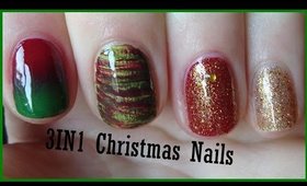 3IN1 EASY Christmas Nail Art ♥ Easy Christmas nails