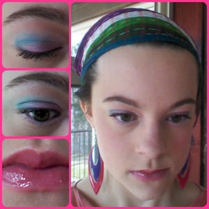 This is a fun, colourful spring look inspired by the new Shu Uemura Unmask Blue palette, which I unfortunately don't have access to. Sorry for the bad quality, as always!