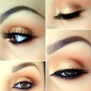 Golden peach eye makeup 