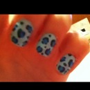 Blue cheetah nails 