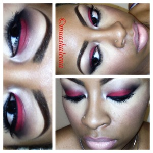I used red tomato pigment from Magnolia Makeup with inglot black pigment in corner crease with a nude lippie :)
