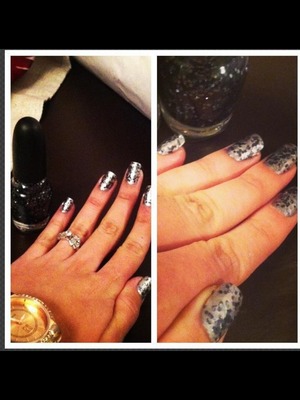 I used..revlon silver and opi by sephora To the Glitter End!