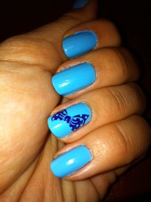 Simple Blue with Navy Konad Stamp