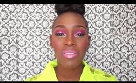 Spring pinks and glitter makeup tutorial look #springbreakwithesha