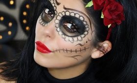 EASY SUGAR SKULL HALLOWEEN MAKEUP TUTORIAL | SCCASTANEDA