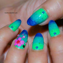 Fun Ombre and Floral Nail Art
