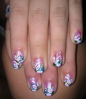 hand painted design i created on my sister's nails :))