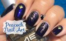 Peacock Feather Nail Art by The Crafty Ninja