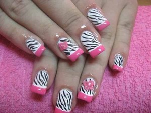 Pretty zebra n pink tips