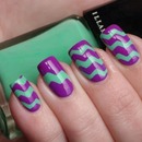 Purple And Green  Nails