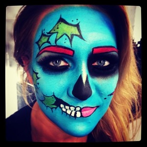 Pop Art Zombie Makeup inspired by Samantha Ravndahl using all Mac & Mac Pro cosmetics 

