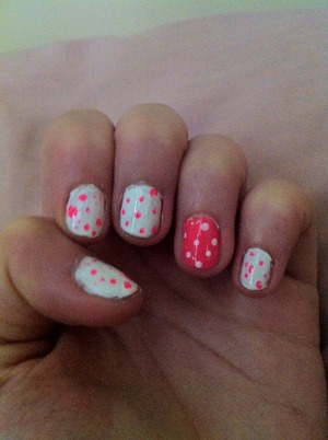 Pink and white polka Dots <3